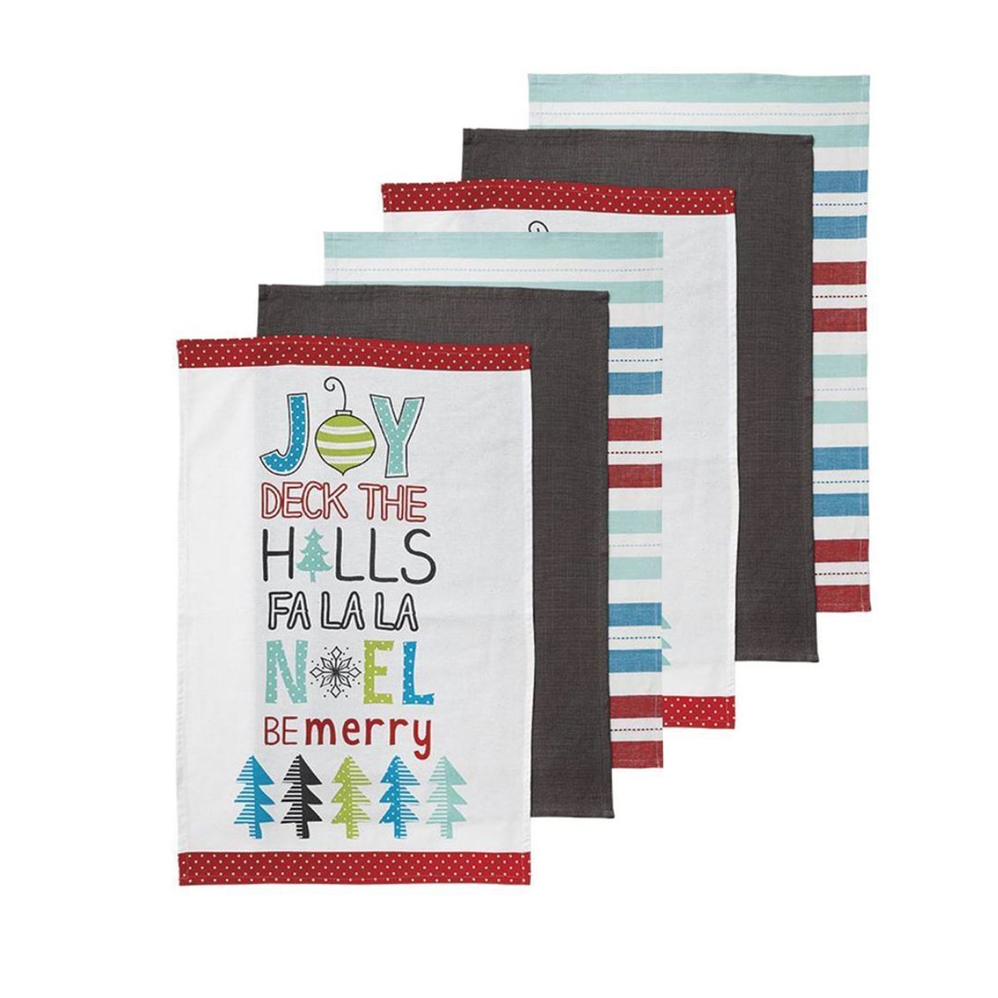 Ladelle Set of 6 Be Merry Kitchen Kitchen / Cleaning 100% Cotton Tea Towels Tristar Online