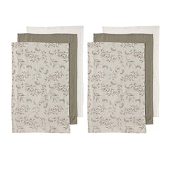 Ladelle Grown Ivy Set of 6 Cotton Kitchen Towels Taupe Tristar Online