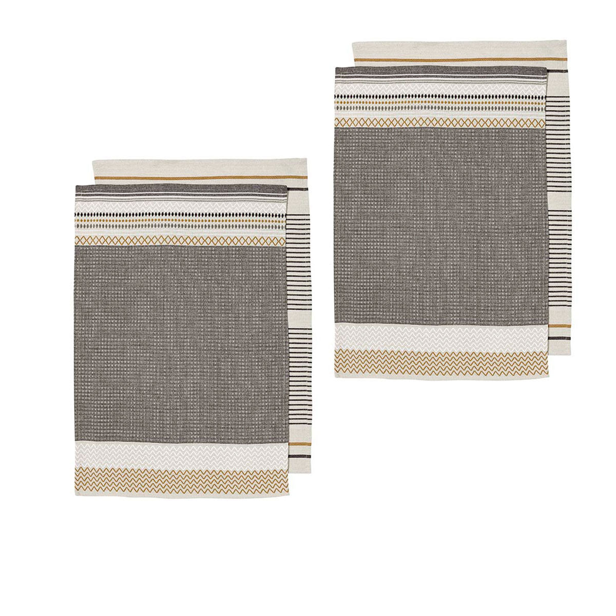 Ladelle Intrinsic Set of 4 Cotton Kitchen Towels Bold Charcoal Tristar Online