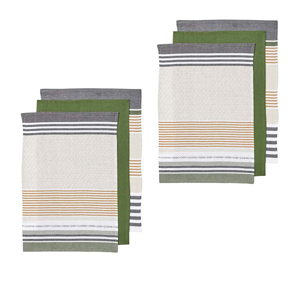 Ladelle Intrinsic Set of 6 Cotton Kitchen Towels Green Tristar Online