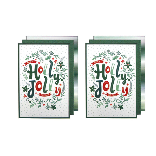 Ladelle Joyful Jolly Christmas Set of 6 Cotton Kitchen Towels Green Tristar Online