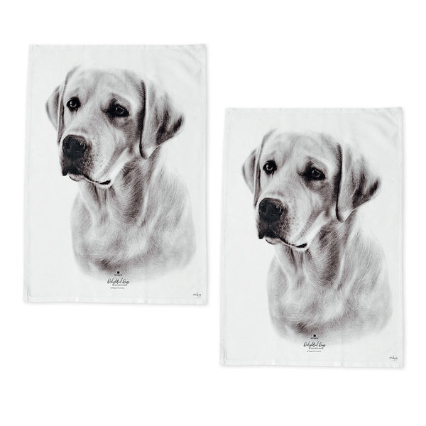 Set of 2 Delightful Dogs Cotton Kitchen Tea Towels 50 x 70 cm Labrador Tristar Online