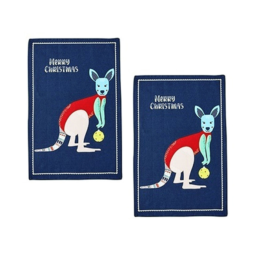 Ladelle Australiana Animal Drawing Set of 2 Cotton Kitchen Towels Kangaroo Tristar Online