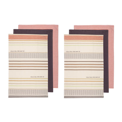 Ladelle Set of 6 Sanctuary Cotton Kitchen Tea Towels 50 x 70 cm Rust Tristar Online