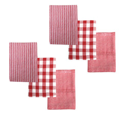 Ladelle Brick Set of 6 Cotton Kitchen Towels Red Design 7 Tristar Online