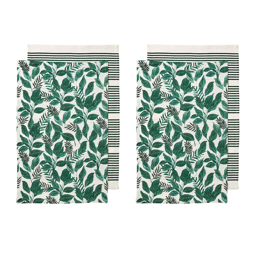 Ladelle Tierra Set of 4 Cotton Kitchen Towels Green Tristar Online