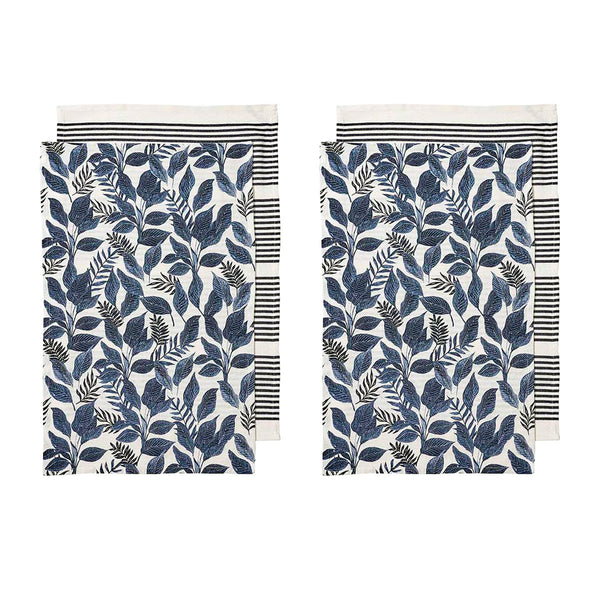 Ladelle Tierra Set of 4 Cotton Kitchen Towels Navy Tristar Online