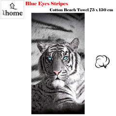 Just Home Blue Eyes Stripes Tiger Bath Beach Towel Tristar Online