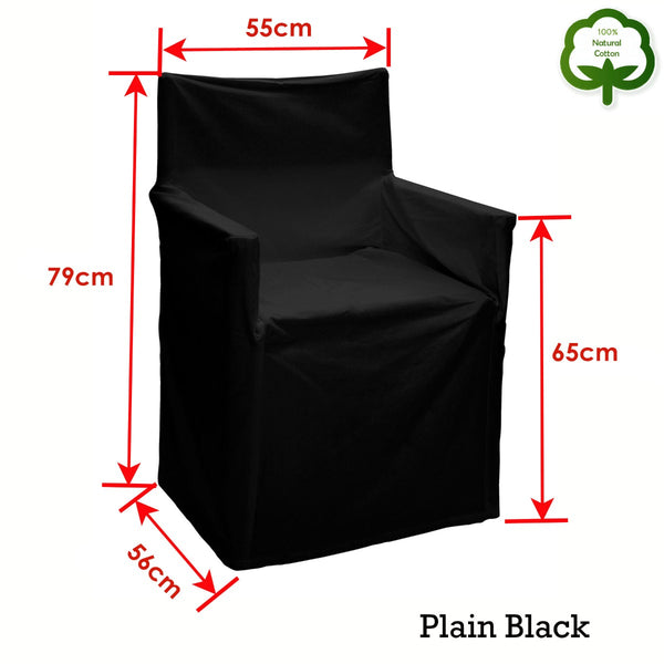 Rans Alfresco 100% Cotton Director Chair Cover - Plain Black Tristar Online