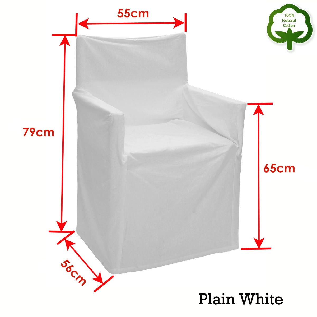 Rans Alfresco 100% Cotton Director Chair Cover - Plain White Tristar Online