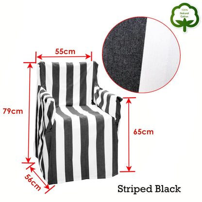 Rans Alfresco 100% Cotton Director Chair Cover - Striped Black Tristar Online