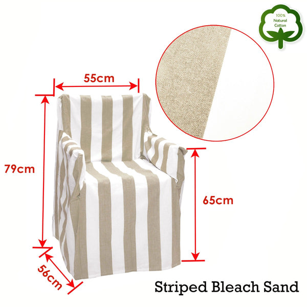 Rans Alfresco 100% Cotton Director Chair Cover - Striped Bleach Sand Tristar Online