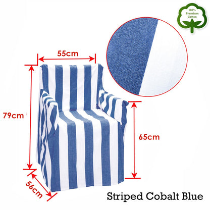 Rans Alfresco 100% Cotton Director Chair Cover - Striped Cobalt Blue Tristar Online