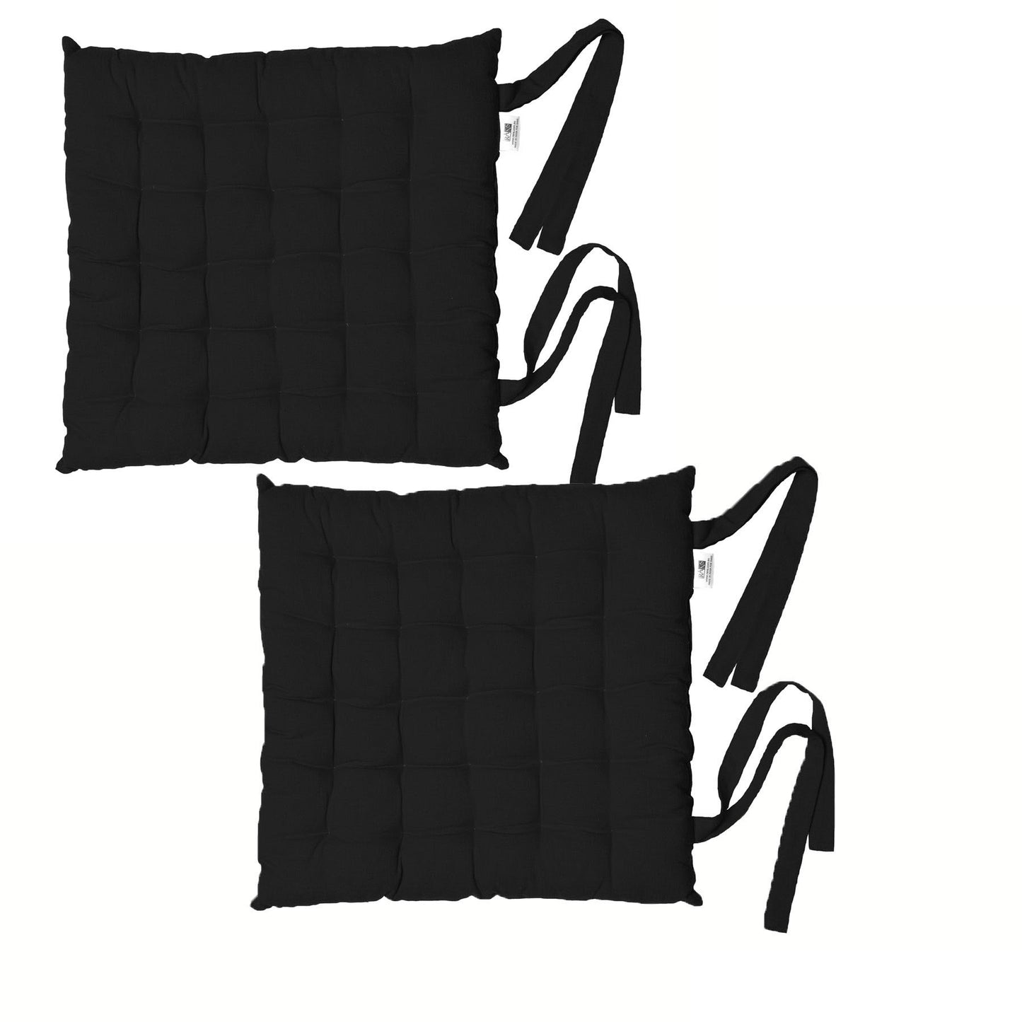 Rans Set of 2 Alfresco Cotton Chair Pads 40x40 cm - Plain Black Tristar Online