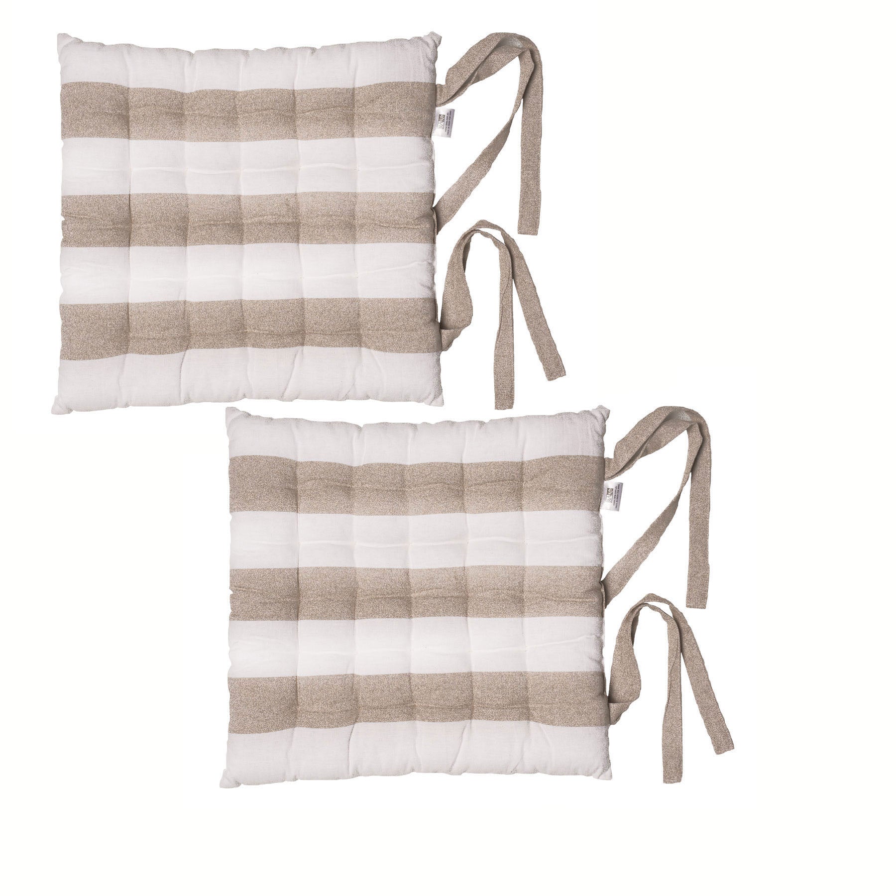 Rans Set of 2 Alfresco Cotton Chair Pads 40x40 cm - Striped Bleach Sand Tristar Online