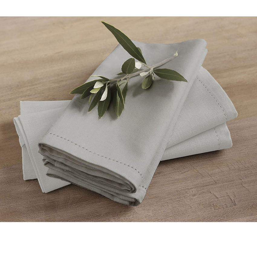 Rans Set of 4 Cotton Hemstitch Napkins - Grey Tristar Online