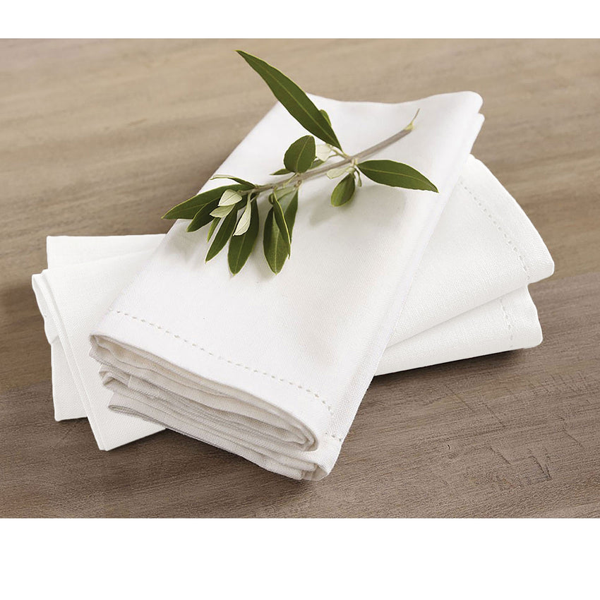 Rans Set of 4 Cotton Hemstitch Napkins - White Tristar Online