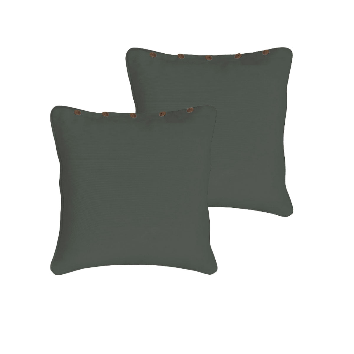 Rans Pair of London Cotton European Pillowcases with Buttons Charcoal Tristar Online