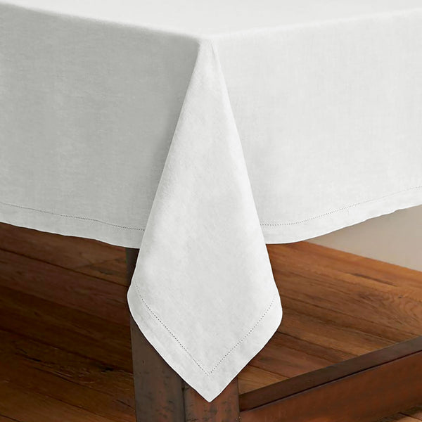 Rans Pure Cotton Hemstitch Tablecloth 130 x 180 cm - White Tristar Online