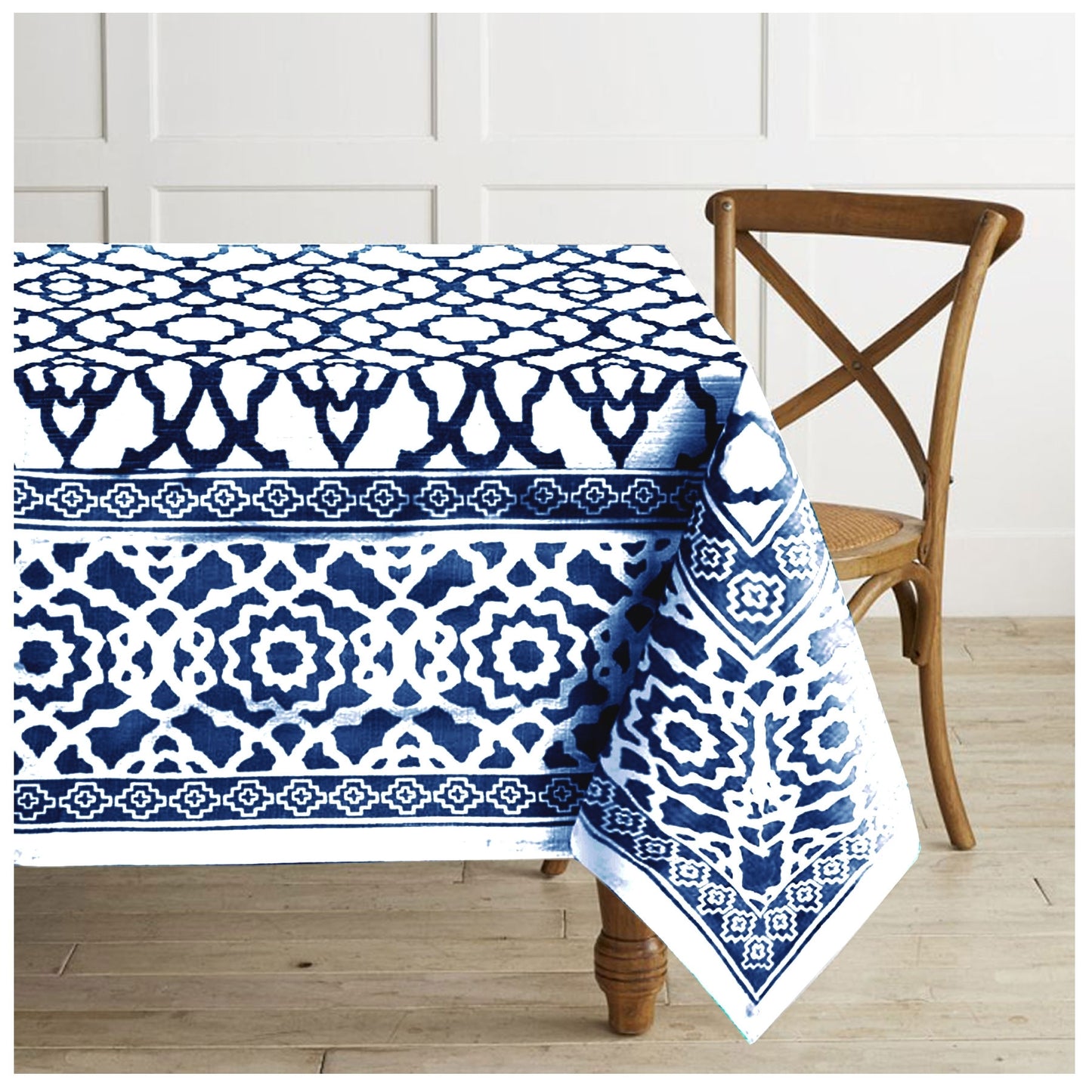 Rans Pure Cotton Vintage Tablecloth 150 x 260 + 4 cm - Indigo Tristar Online