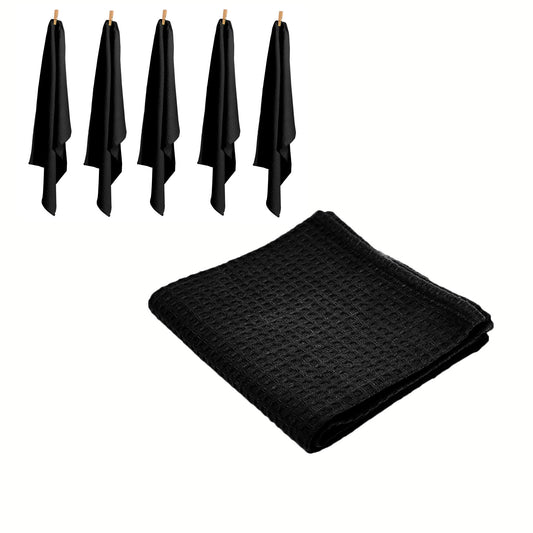 Rans Set of 6 Cotton Waffle Tea Towels 50x70 cm - Black Tristar Online