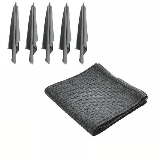 Rans Set of 6 Cotton Waffle Tea Towels 50x70 cm - Charcoal Tristar Online