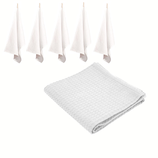 Rans Set of 6 Cotton Waffle Tea Towels 50x70 cm - White Tristar Online