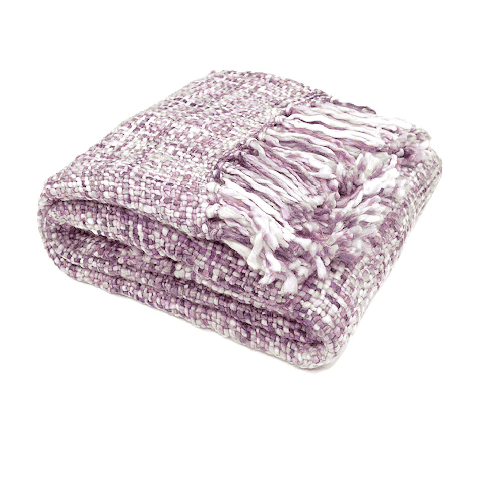 Rans Oslo Knitted Weave Throw 127x152cm - Lilac Hint Tristar Online