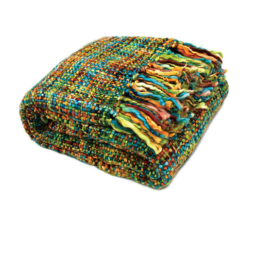 Rans Oslo Knitted Weave Throw 127x152cm - Peacock Tristar Online