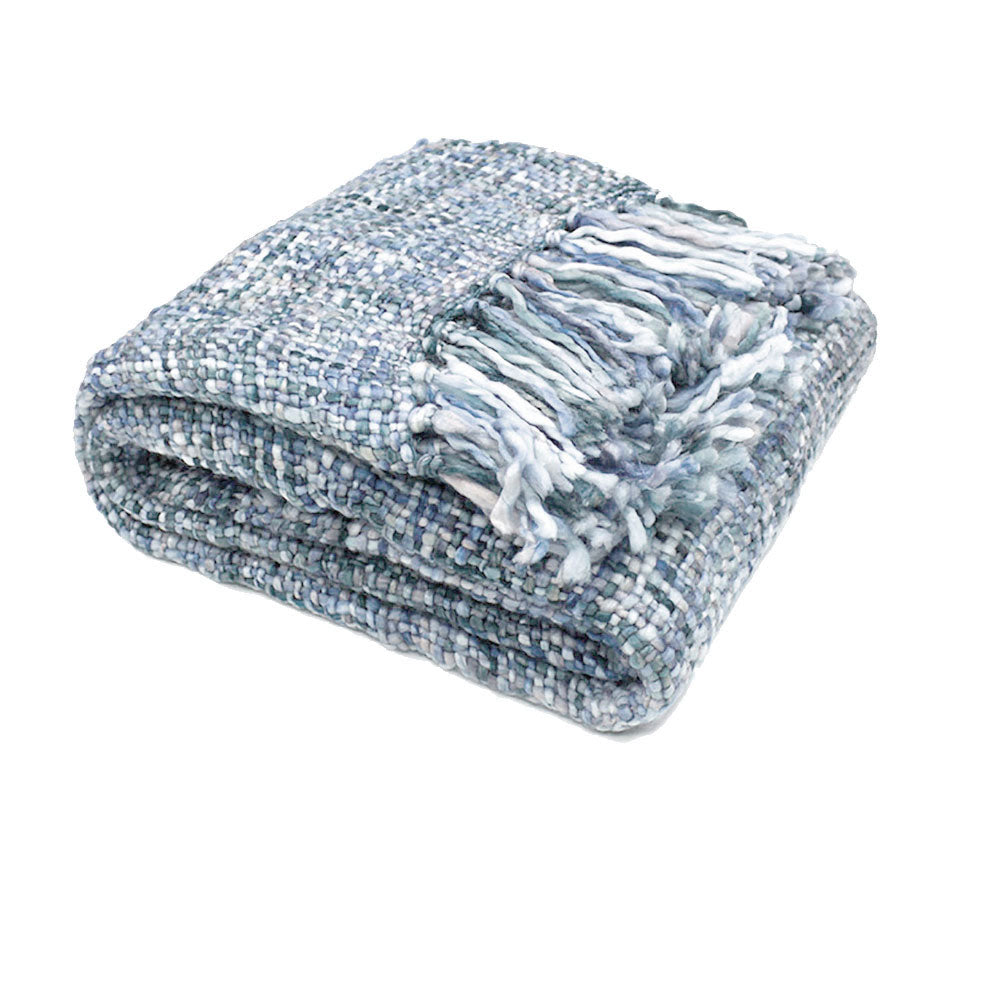 Rans Oslo Knitted Weave Throw 127x152cm - Steel Blue Tristar Online