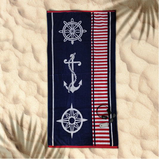 Rans Premium Cotton Jacquard Beach Towel Sailor Blue Tristar Online