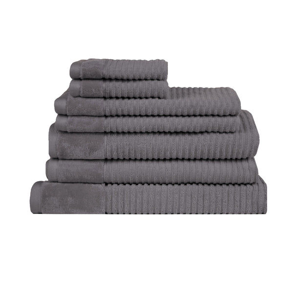 Royal Excellency 7 Piece Cotton Bath Towel Set - Charcoal Tristar Online