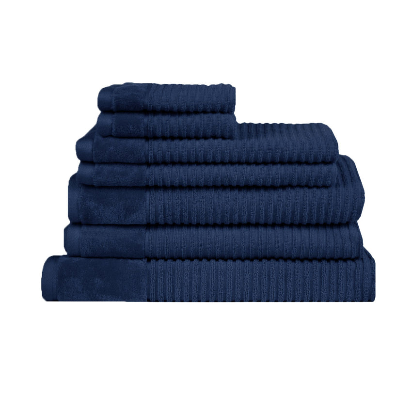 Royal Excellency 7 Piece Cotton Bath Towel Set - Navy Tristar Online