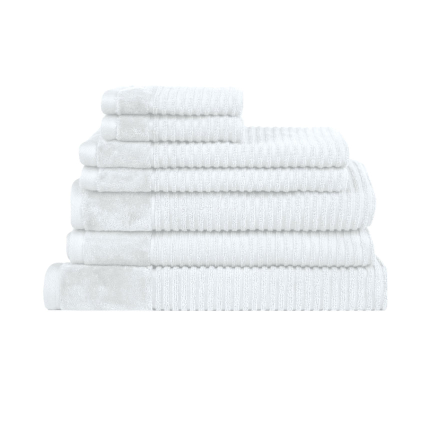 Royal Excellency 7 Piece Cotton Bath Towel Set - White Tristar Online