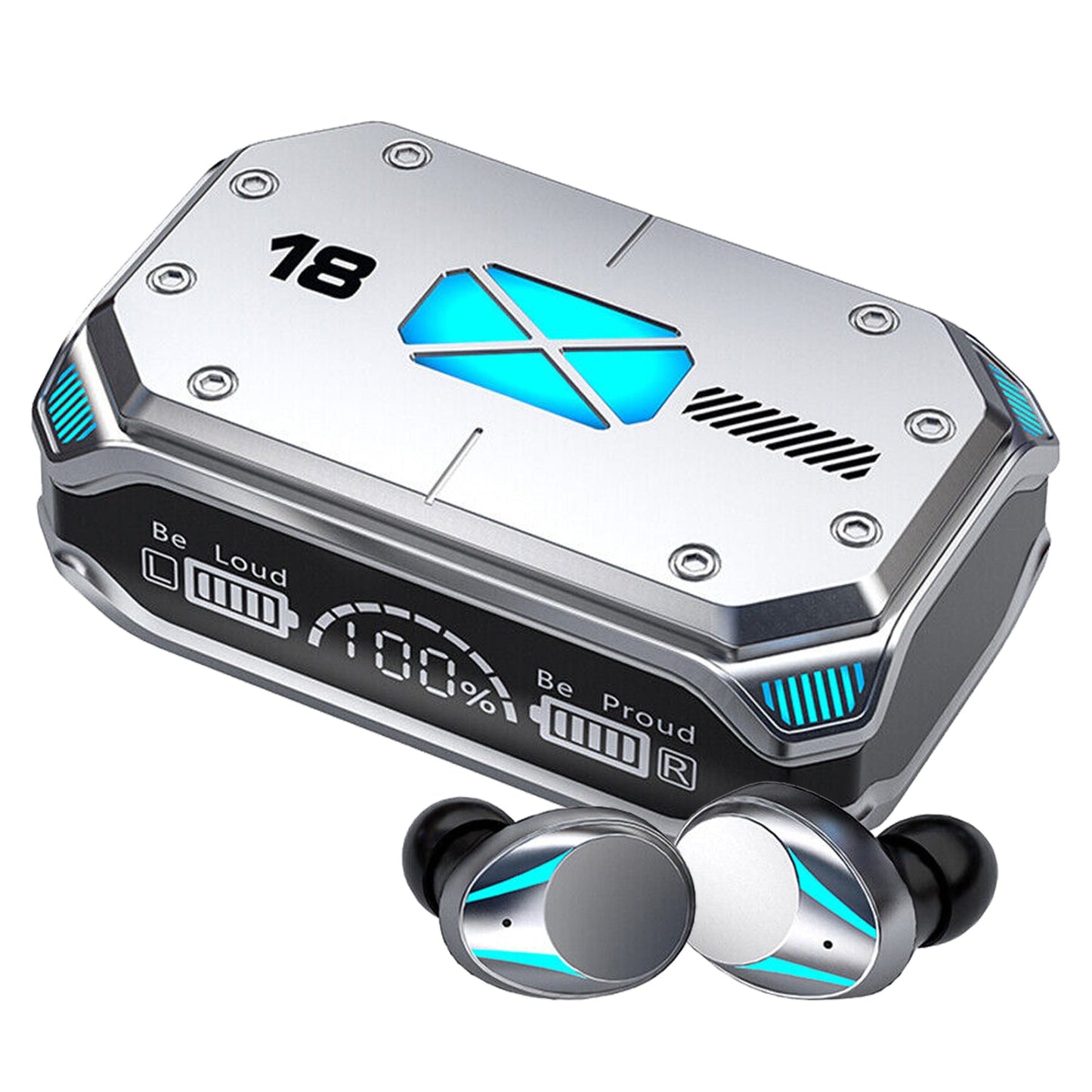 M41 TWS Bluetooth V5.3 Headphone Sports Cyberpunk Earphone HiFi Stereo LED Display Tristar Online