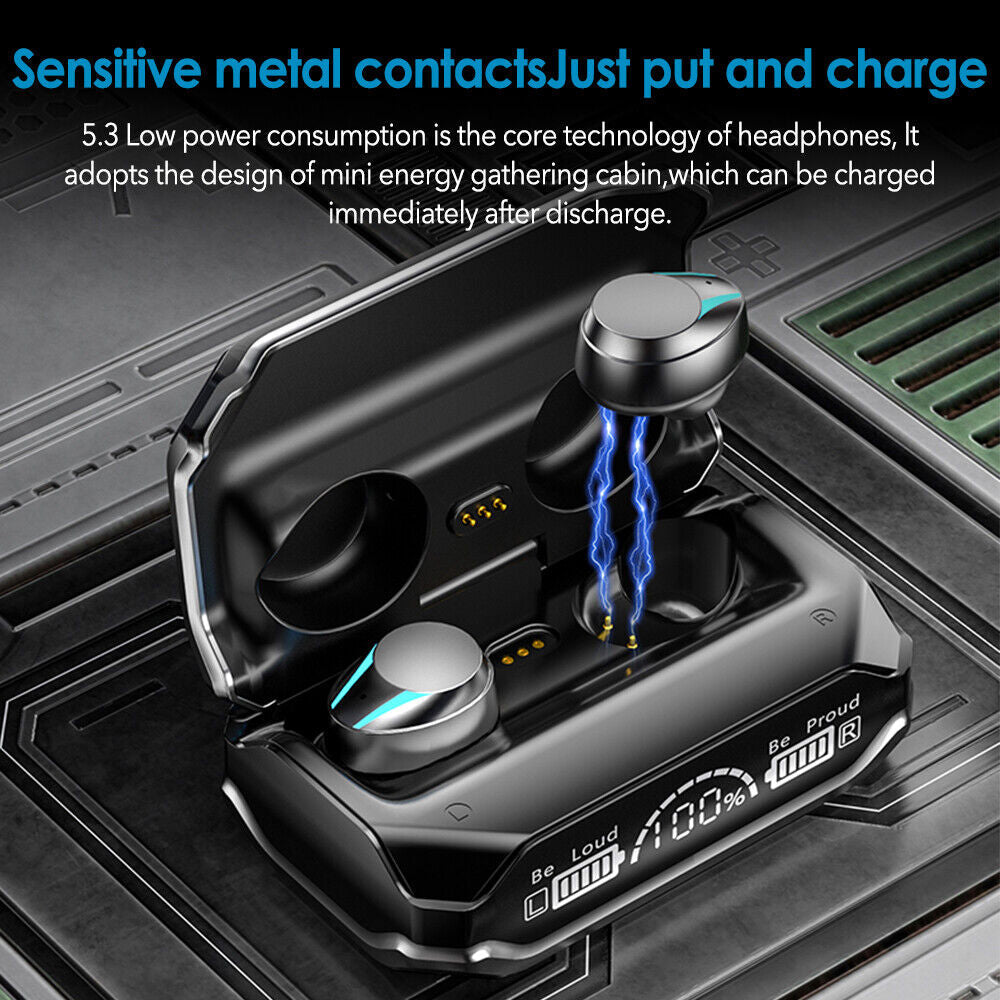 M41 TWS Bluetooth V5.3 Headphone Sports Cyberpunk Earphone HiFi Stereo LED Display Tristar Online