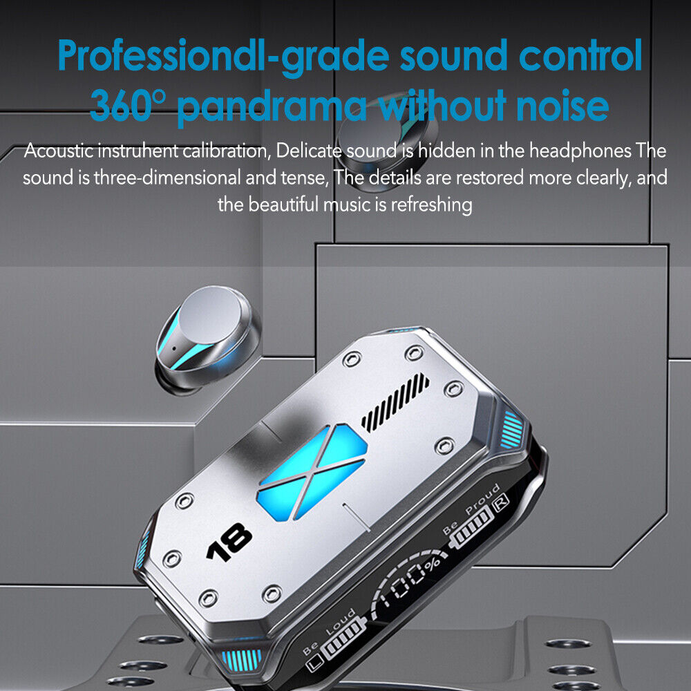 M41 TWS Bluetooth V5.3 Headphone Sports Cyberpunk Earphone HiFi Stereo LED Display Tristar Online