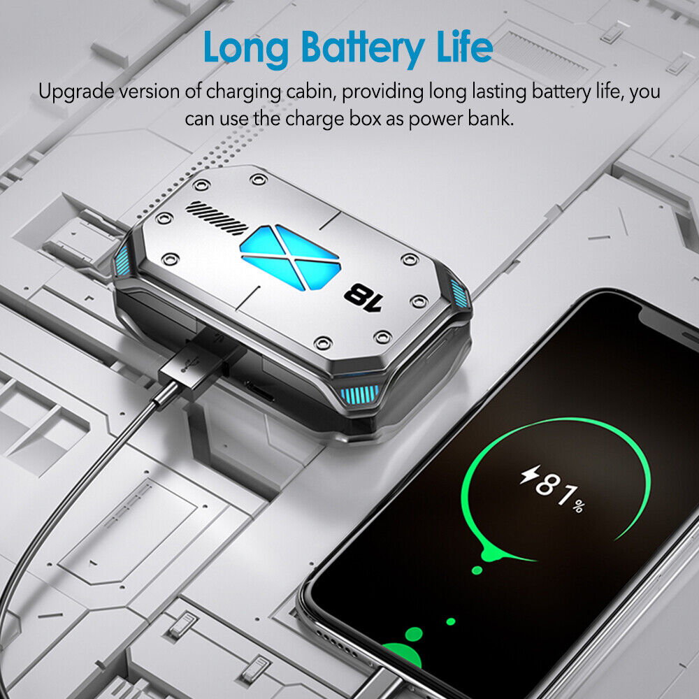 M41 TWS Bluetooth V5.3 Headphone Sports Cyberpunk Earphone HiFi Stereo LED Display Tristar Online