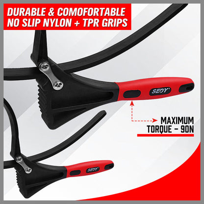 2x Rubber Strap Wrench Adjustable DIY Plumber Jars Hose Pipe Oil Filter Opener Tristar Online