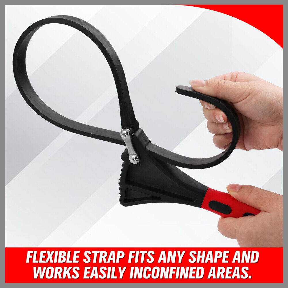 2x Rubber Strap Wrench Adjustable DIY Plumber Jars Hose Pipe Oil Filter Opener Tristar Online
