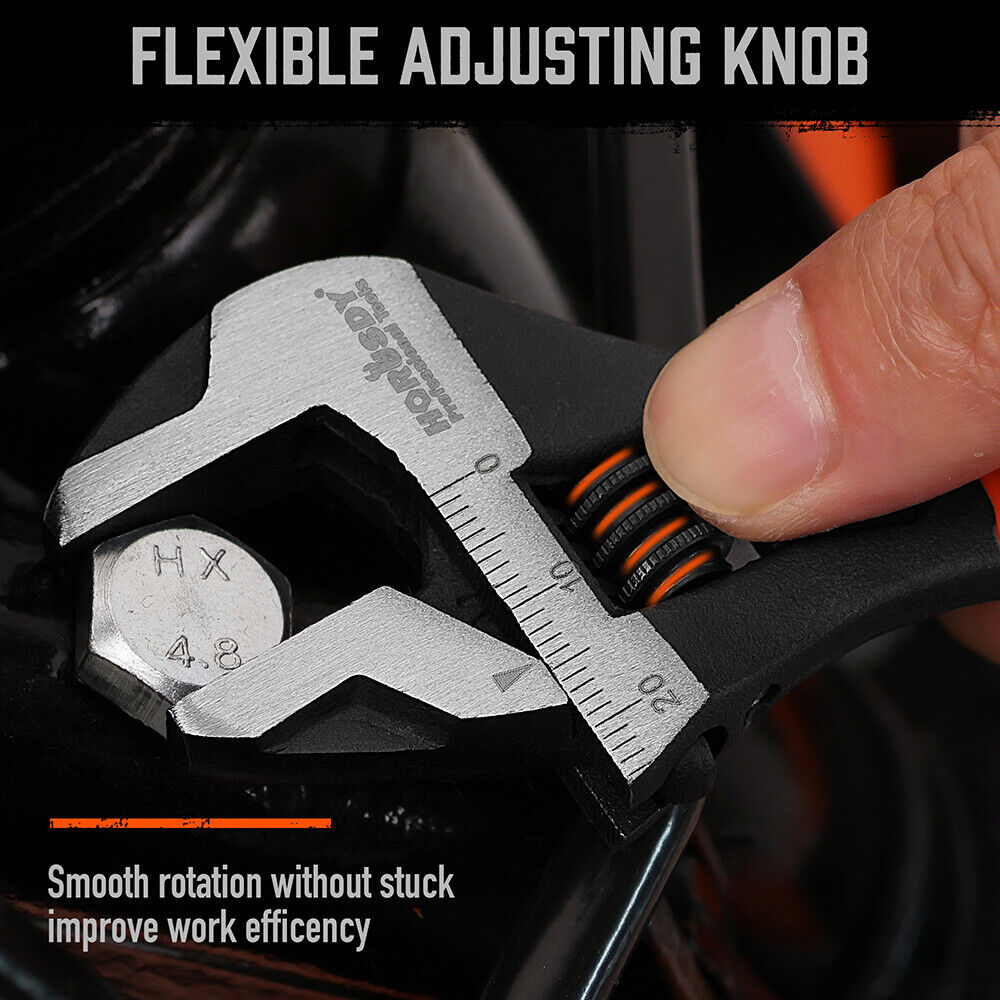 2x Adjustable Wrench Set 6" 10" Wide Jaw Spanner Cr-V Steel Workshop Metric SAE Tristar Online