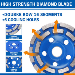 4.5inch Diamond Segment Grinding Concrete Cup Wheel Disc Granite Stone 115mm Tristar Online