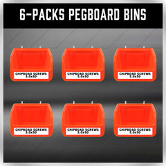 6Pc Pegboard Bins Peg Board Parts Storage With Steel Hooks Tools Organiser Tray Tristar Online