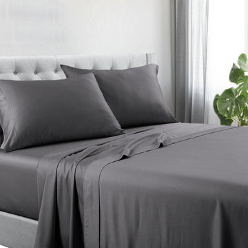 1200tc hotel quality cotton rich sheet set king single charcoal Tristar Online