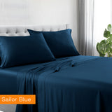 1200tc hotel quality cotton rich sheet set king single sailor blue Tristar Online