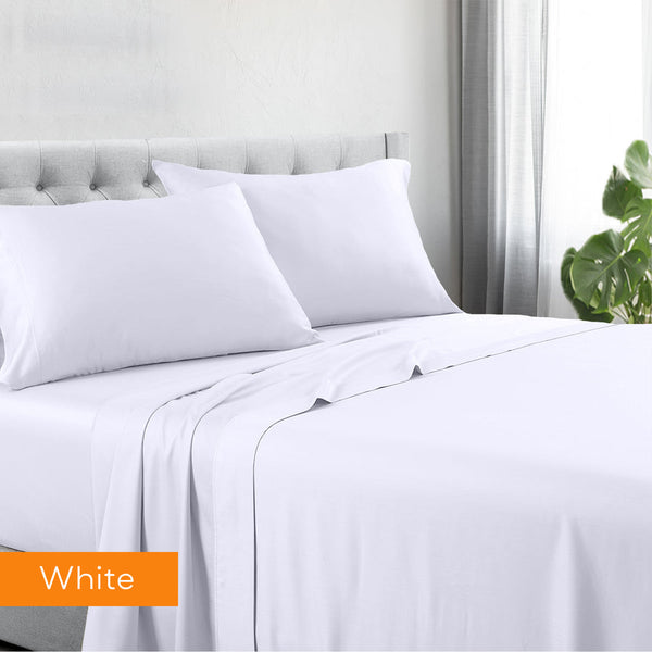 1200tc hotel quality cotton rich sheet set mega king white Tristar Online