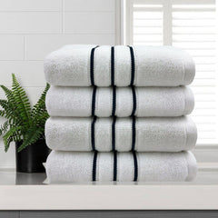 amor classic dobby stripe super soft premium cotton hand towel 4 pcs white Tristar Online