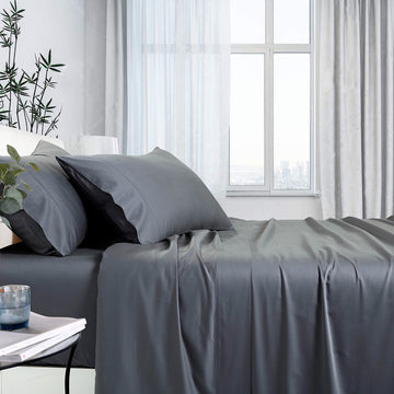 1000tc bamboo cotton sheet set single charcoal Tristar Online
