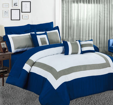 10 piece comforter and sheets set queen navy Tristar Online