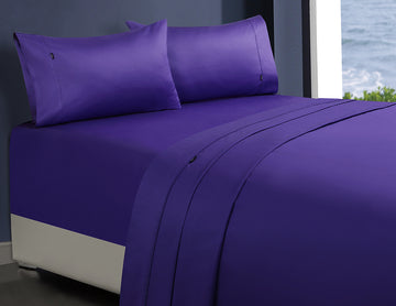 1000tc egyptian cotton 1 fitted sheet and 2 pillowcases king single violet Tristar Online